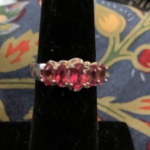 Sterling 5 Stone Danburite Ring. Size 6.